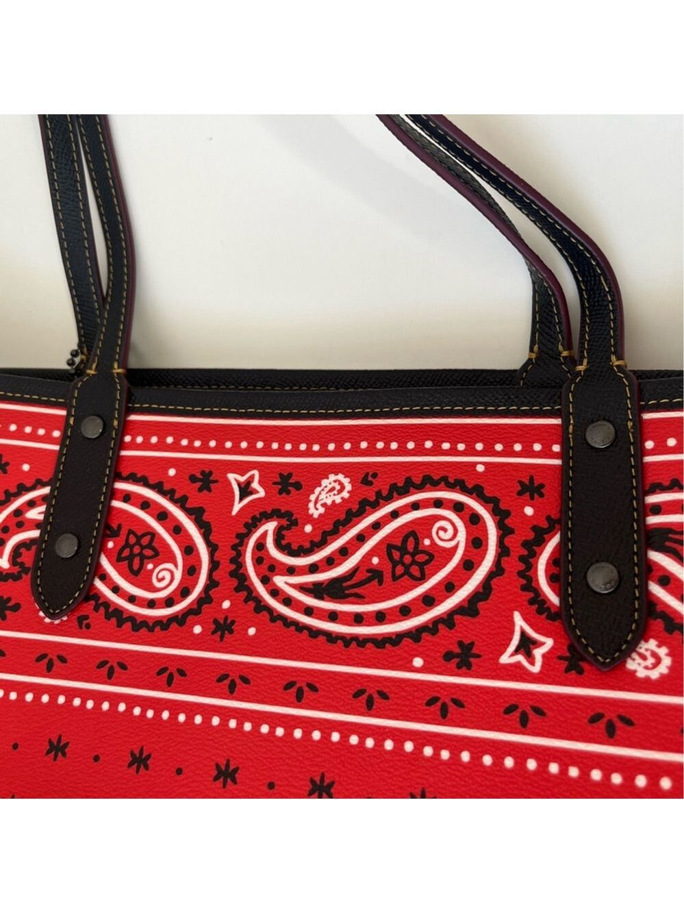 DISNEY X COACH Mickey Mouse Reversible Bandana Print City Tote - Picture 8 of 12